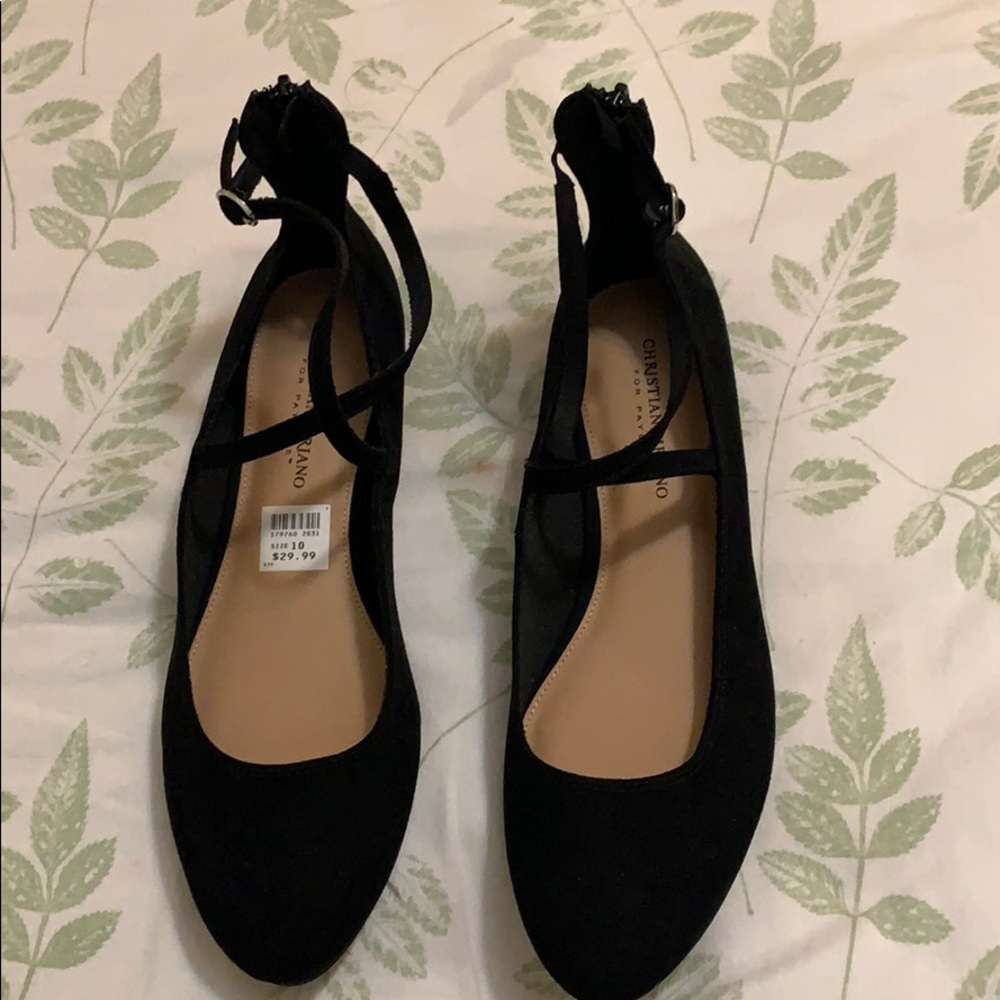 Black crossy flats